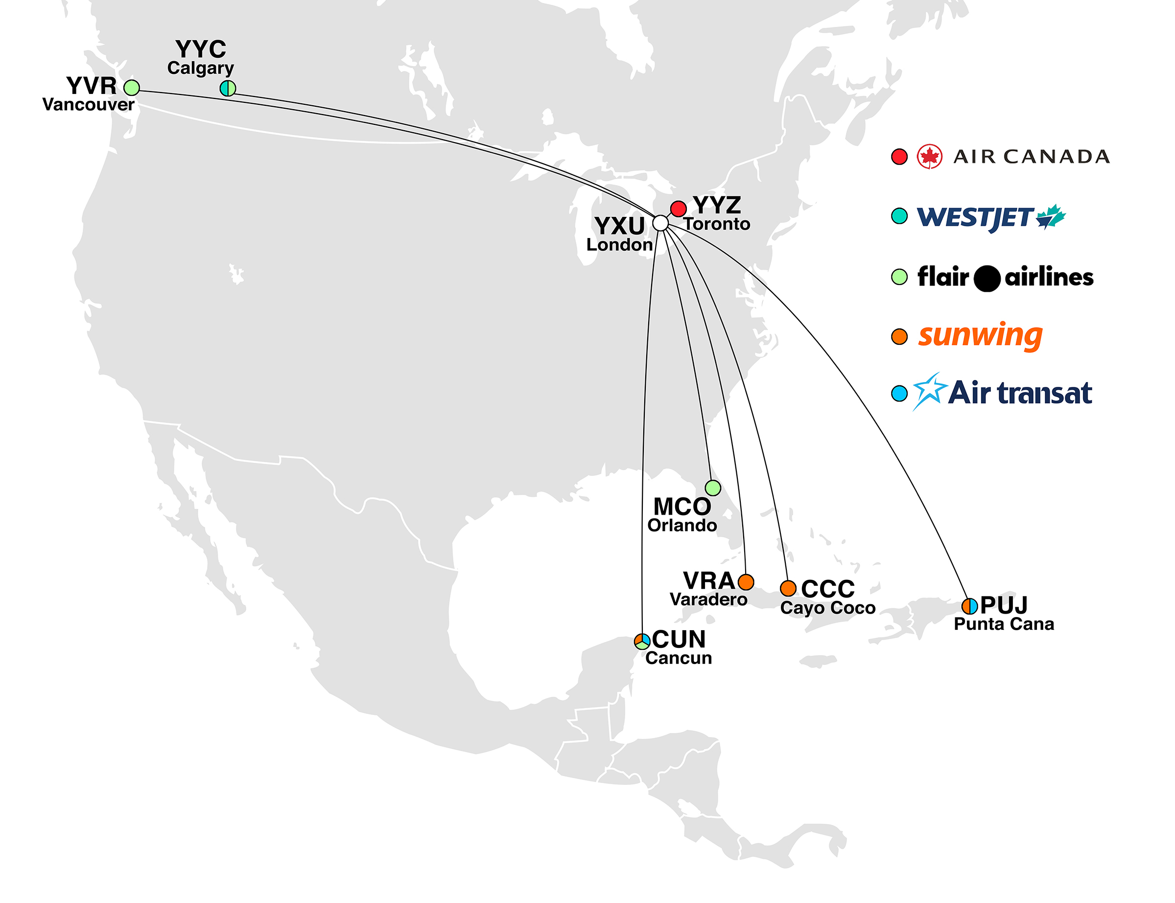 Route Map & Flight Schedule London International Airport